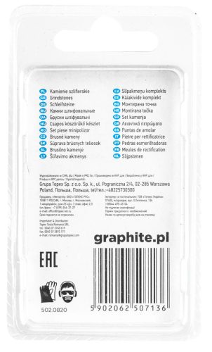 Graphite Csapos csiszolókő 6x10mm, töltény, szár 3.2mm, 3db