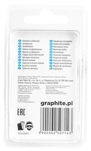 Graphite Csapos csiszolókő 10x20mm, töltény, szár 3.2mm, 3db