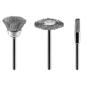   Graphite Csapos kefe készlet 3db, acélsodrony befejezőkefe, pohárkefe, kerékkefe