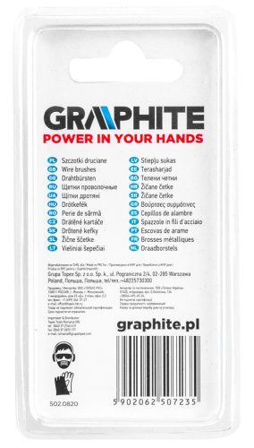 Graphite Csapos kefe készlet 3db, acélsodrony befejezőkefe, pohárkefe, kerékkefe