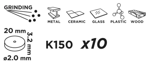 Graphite Vágótárcsa, korund/szilícium-karbid, 20mm, 2mm, 10db