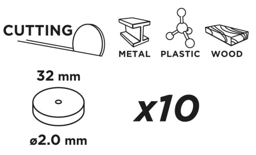 Graphite Vágótárcsa, korund/szilícium-karbid, duplahálós 32x3.2mm, 10db