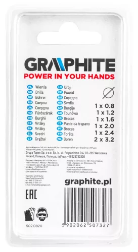 Graphite Minifúró készlet 0.8-3.2mm, készlet 7db