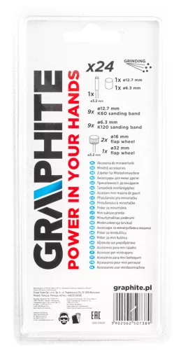 Graphite Csiszolókészlet mini fúró- és csiszológéphez, csiszolóanyagok, lamellák, 24db