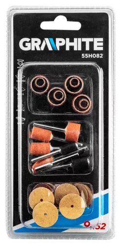 Graphite Csiszolókészlet mini fúró- és csiszológéphez, csiszolóanyagok, csiszolópapírok, 52db