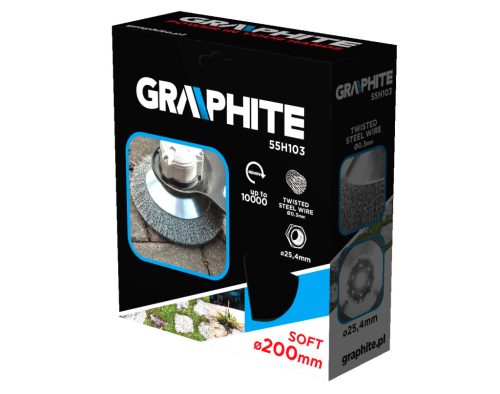 Graphite Drótkorong, fazékkefe hullámos 200 x 25, 4mm benzines kaszákhoz