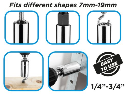 Graphite Univerzális dugókulcs 7-19mm, 1/4" alumínium-3/4" alumínium