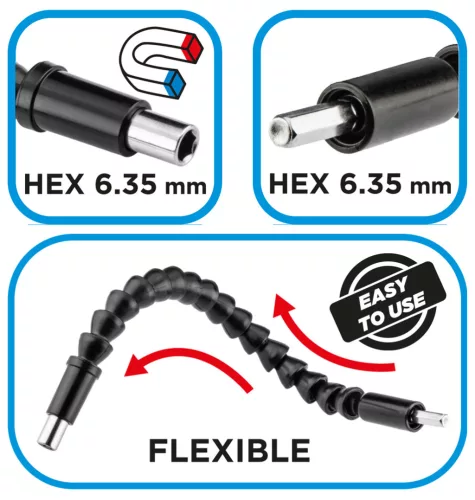 Graphite Flexibilis bittartó fúró és csavarozó géphez 290mm