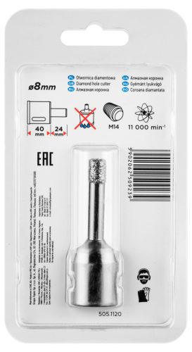 Graphite Körkivágó, gyémántos 8mm, M14