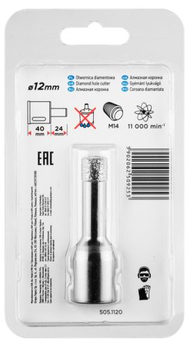 Graphite Körkivágó, gyémántos 12mm, M14