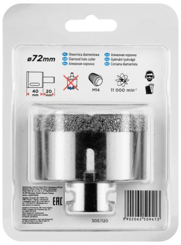 Graphite Körkivágó, gyémántos 72mm, M14