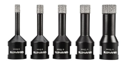 Graphite Körkivágó készlet, gyémántos, M14, 6,8,10,12,16mm