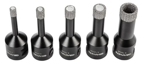 Graphite Körkivágó készlet, gyémántos, M14, 6,8,10,12,16mm