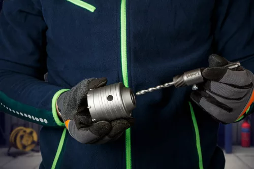 Graphite Koronafúró, körkivágó, 65mm, SDS-Plusszárral és központfúróval