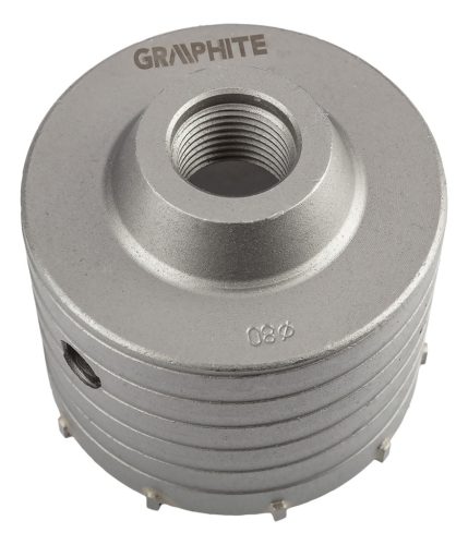 Graphite Koronafúró, körkivágó, 80mm, SDS-Plusszárral és központfúróval