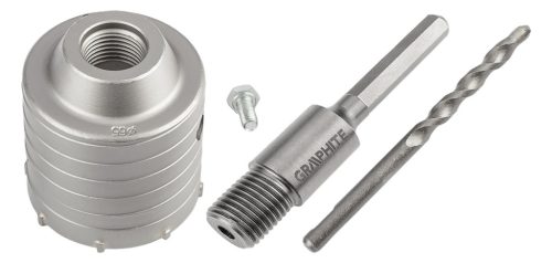 Graphite Koronafúró, körkivágó, 65mm, HEX hatszög szárral, központfúróval