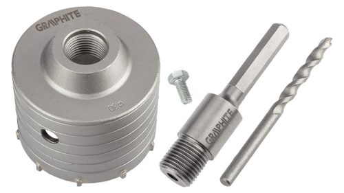 Graphite Koronafúró, körkivágó, 80mm, HEX hatszög szárral, központfúróval