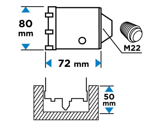 Graphite Koronafúró, körkivágó, 80mm, M22