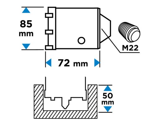 Graphite Koronafúró, körkivágó, 85mm, M22