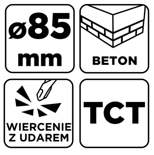 Graphite Koronafúró, körkivágó, 85mm, M22