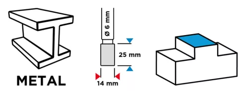 Graphite turbómaró keményfém hengeres 14x25x6 A típus