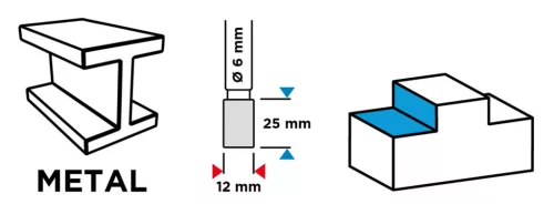 Graphite turbómaró keményfém hengeres, frontélezéssel 12x25x6 B típus