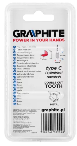 Graphite turbómaró keményfém hengeres, élletöréssel 10x20x6 C típus