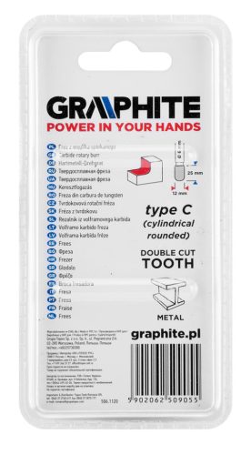 Graphite turbómaró keményfém hengeres, élletöréssel 12x25x6 C típus