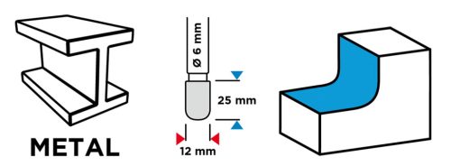 Graphite turbómaró keményfém hengeres, élletöréssel 12x25x6 C típus