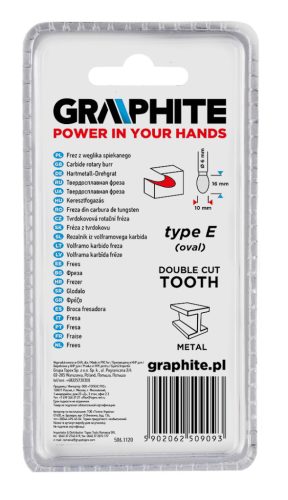 Graphite turbómaró keményfém csepp, ovális, 10x16x6mm E típus