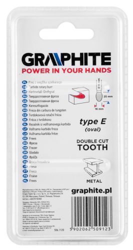 Graphite turbómaró keményfém csepp, ovális, 16x25x6mm E típus