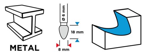 Graphite turbómaró keményfém csúcsíves 8x18x6 F típus