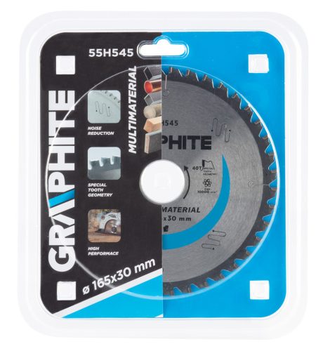 Graphite Körfűrészlap univerzális, keményfém fogakkal, 165x30mm, 40 fog