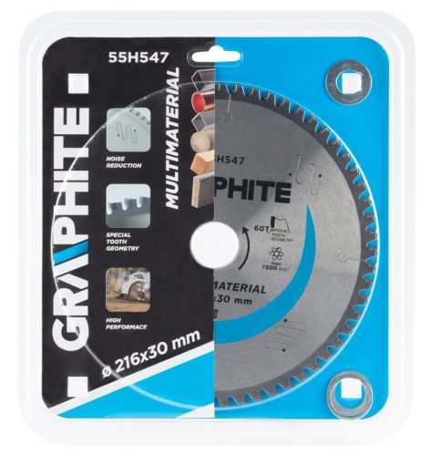 Graphite Körfűrészlap univerzális, keményfém fogakkal, 216x30mm, 60 fog