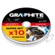 Graphite Vágókorong fémhez 115x1x22.2mm, 10db, 41A60-T-BF, INOX