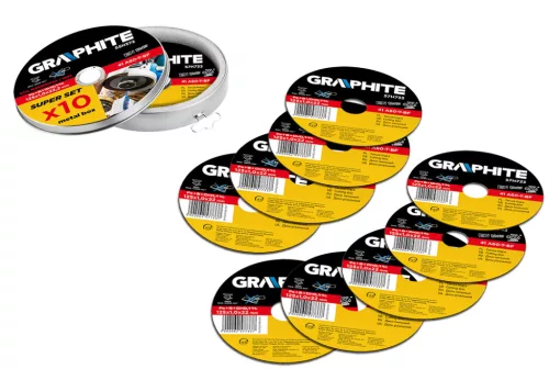 Graphite Vágókorong fémhez 125x1x22.2mm, 10db, 41A60-T-BF, INOX