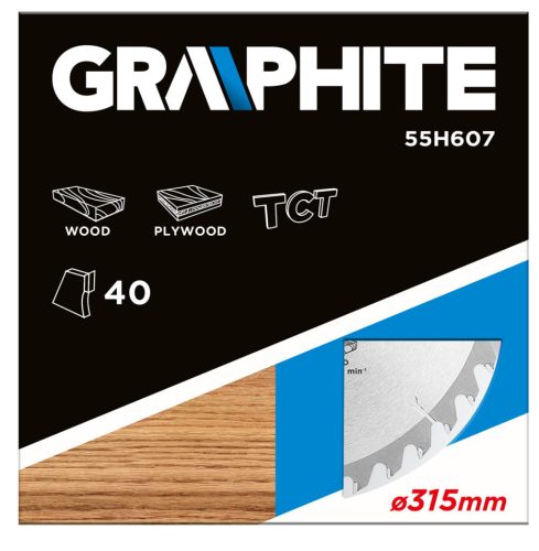 Graphite Körfűrészlap keményfém fogakkal, 315x30mm, 40 fog