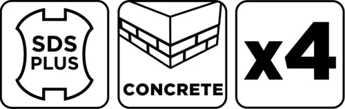 Graphite Vésőkészlet, SDS-Plus, 4db-os