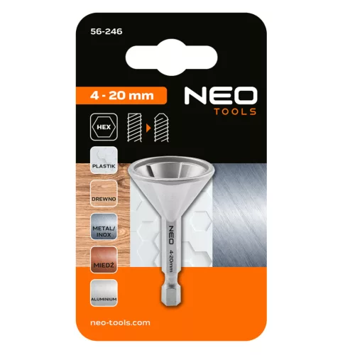 Neo Tools Külső sorjázó, élletörő, 4-20mm, hatlapú
