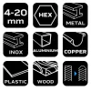 Neo Tools Külső sorjázó, élletörő, 4-20mm, hatlapú