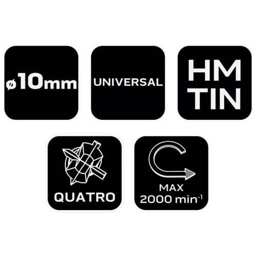 Neo Tools Univerzális 4 élű üvegfúró, fa, műanyag, fém, kőzet, kerámia fúráshoz, 10mm