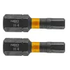Neo Tools Torziós ütvecsavarozó bit, hatlapú, HEX4x25mm, 2db