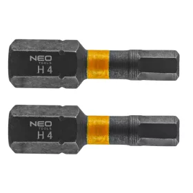   Neo Tools Torziós ütvecsavarozó bit, hatlapú, HEX4x25mm, 2db