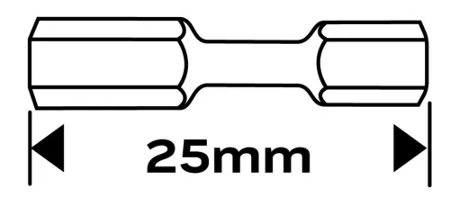Neo Tools Torziós ütvecsavarozó bit, hatlapú, HEX5x25mm, 2db