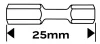 Neo Tools Torziós ütvecsavarozó bit, hatlapú, HEX6x25mm, 2db