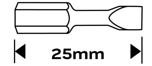 Neo Tools Torziós ütvecsavarozó bit SL6.5x25mm, 2db