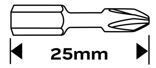 Neo Tools Torziós ütvecsavarozó bit PH3x25mm, 20db