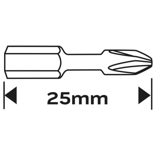 Neo Tools Torziós ütvecsavarozó bit PH1/2/3, PZ1/2/3x25mm