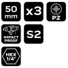 Neo Tools Torziós ütvecsavarozó bit PZ1/2/3x50mm