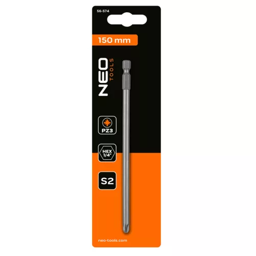 Neo Tools Csavarhúzó bit PZ3, 150mm, 1/4"